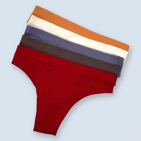 Basic Ribbed Cheeky (beige), Beige, S/M